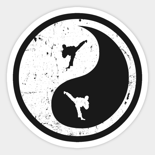 Karate Ying Yang T-Shirt Sticker by Jonny1223